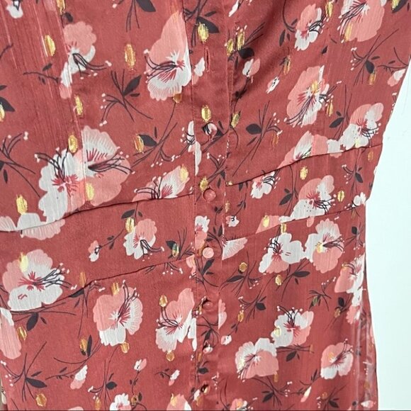 NWOT Walter Baker Smith Midi Dress Berry Hibiscus - Picture 6 of 11